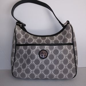 Giani Bernini Gray White Black Trim Handbag